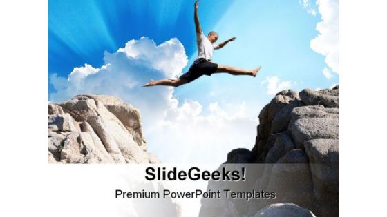 Jumping Boy Sports PowerPoint Background And Template 1210 Jumping Boy Sports PowerPoint Background And Template 1210