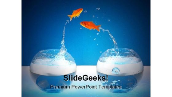 Jumpout Golden Fish Animals PowerPoint Templates And PowerPoint Backgrounds 0111