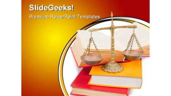 Justice Books Concept Law PowerPoint Backgrounds And Templates 1210