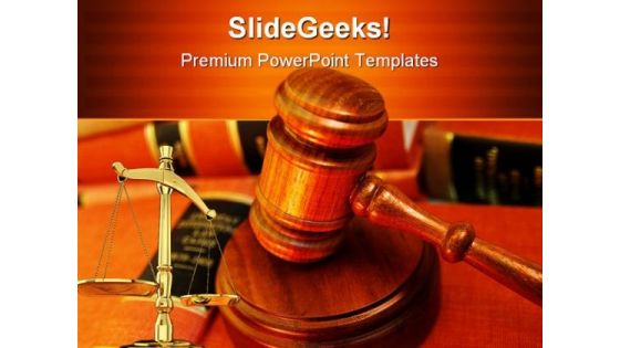 Justice Law PowerPoint Template 0610