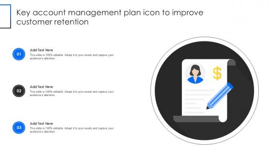 Key Account Management Plan Icon To Improve Customer Retention PPT Template SS