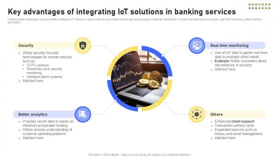Key Advantages Of Integrating IoT Banking Future With IoT Ppt Powerpoint IoT SS V