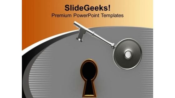 Key And Golden Keyhole Lock PowerPoint Templates Ppt Backgrounds For Slides 0213