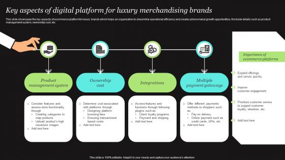 Key Aspects Of Digital Platform For Luxury Merchandising Brands Brochure Pdf