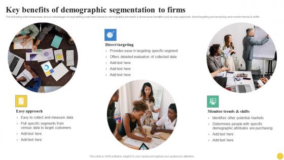 Key Benefits Of Demographic Segmentation To Firms User Segmentation Guidelines Pdf