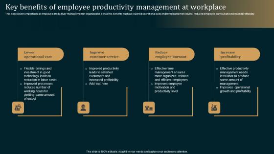 Key Benefits Of Employee Productivity Employee Performance Improvement Strategies Mockup Pdf