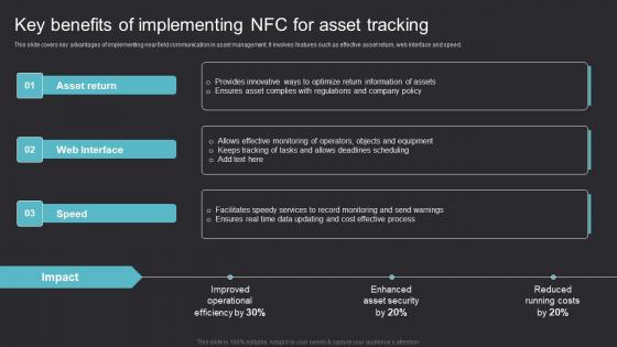 Key Benefits Of Implementing Maximizing Efficiency With Asset Tracking Solutions Mockup Pdf