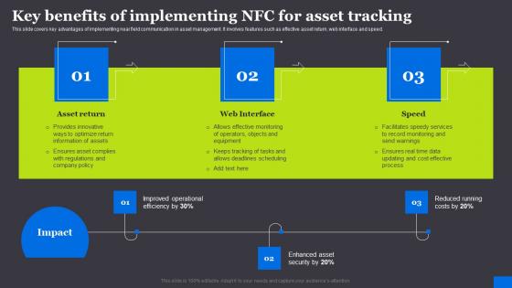 Key Benefits Of Implementing NFC For Asset Tracking RFID Solutions For Asset Traceability Infographics Pdf