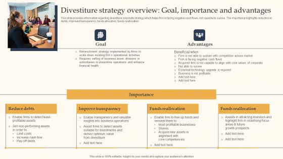 Key Business Tactics For Organizational Success Divestiture Strategy Overview Goal Introduction Pdf