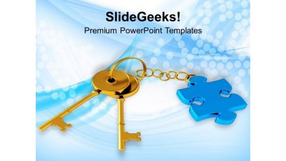 Key Chain With Puzzle Piece Business Solution PowerPoint Templates Ppt Backgrounds For Slides 1212