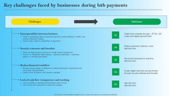 Key Challenges Faced By Businesses During B2B Payments B2B Digital Commerce Themes Pdf