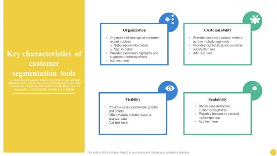 Key Characteristics Of Customer Segmentation Tools User Segmentation Formats Pdf