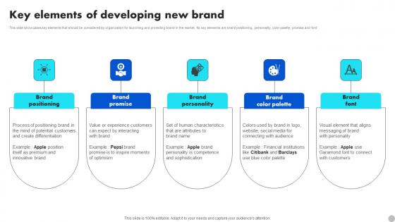 Key Elements Of Developing New Brand Brand Diversification Approach Mockup Pdf