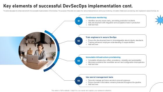 Key Elements Of Successful Devsecops Implementation Role Of Devsecops Ppt Slide Slide02
