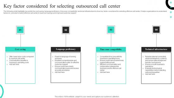 Key Factor Considered For Selecting Outsourced Call Center Download Pdf