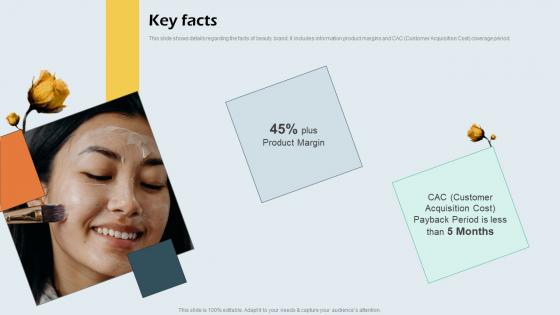 Key Facts Beauty Brand Capital Raising Pitch Deck Template Pdf