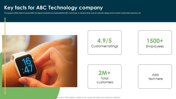 Key Facts For ABC Technology Company Wearable Technology Funding Mockup PDF