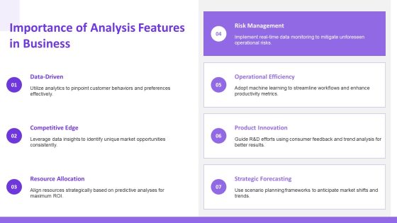 Key Features In Data Analysis Techniques PPT Graphics AT Slide03