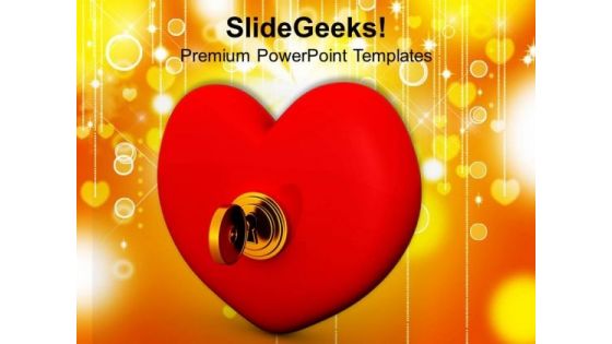 Key From Heart Valentines PowerPoint Templates Ppt Backgrounds For Slides 0213