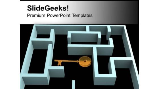 Key In The Labyrinth Complex Structure Security PowerPoint Templates Ppt Backgrounds For Slides 0213