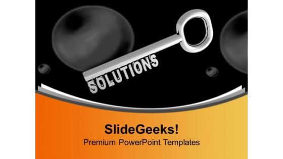 Key Of Solutions Silver PowerPoint Templates Ppt Backgrounds For Slides 0313