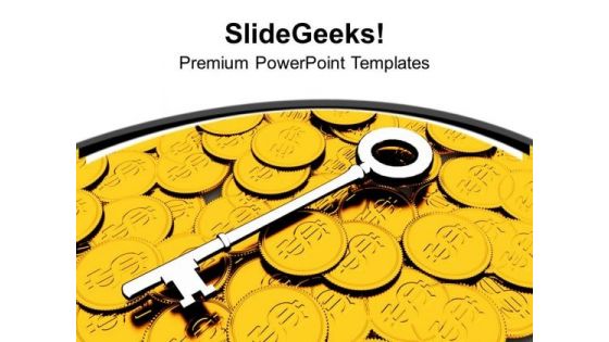 Key On Dollar Coins Business PowerPoint Templates Ppt Backgrounds For Slides 1212