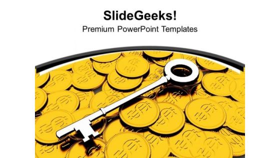 Key On Dollar Coins Business PowerPoint Templates Ppt Backgrounds For Slides 1212