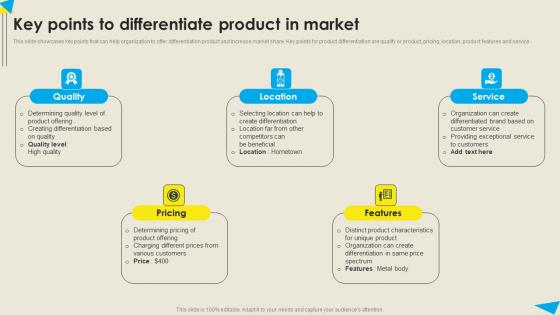 Key Points To Differentiate Product In Market Strategic Diversification Plan Guidelines PDF