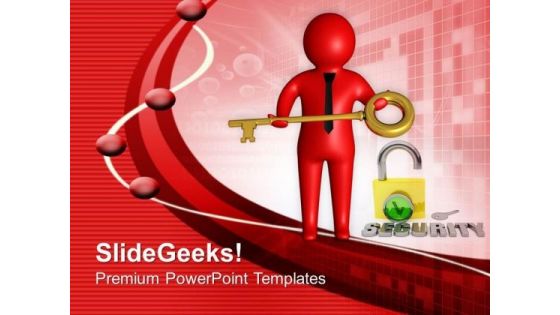 Key Security Concept For Protection PowerPoint Templates Ppt Backgrounds For Slides 0613