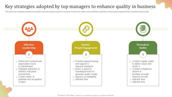 Key Strategies Adopted By Top Executing Effective Quality Enhancement Icons Pdf