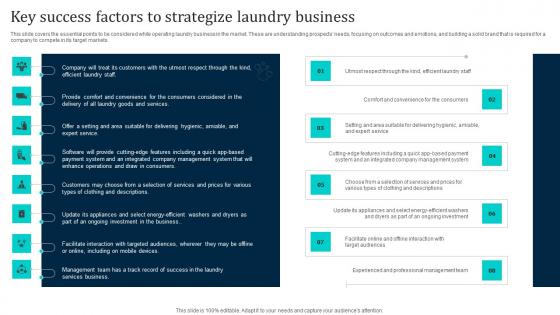 Key Success Factors To Strategize Laundry Business Laundromat Business Plan Go To Market Diagrams Pdf