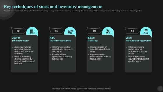 Key Techniques Of Stock And Inventory Management Tech Asset Management Sample Pdf