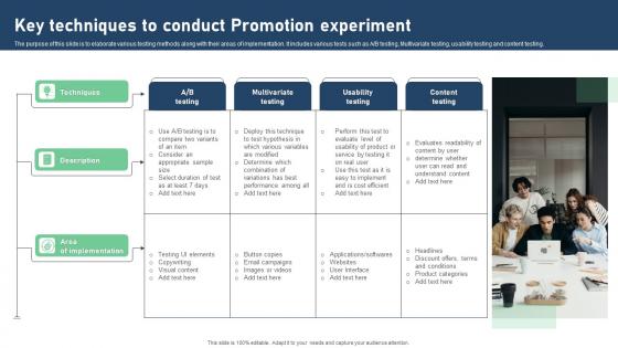 Key Techniques To Conduct Promotion Experiment Information Pdf