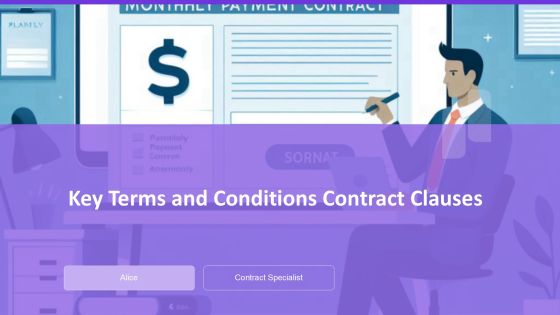 Key Terms And Conditions Contract Clauses PPT Mockup AT