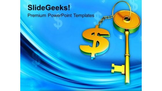 Key To Money Savings Security PowerPoint Templates Ppt Backgrounds For Slides 1212