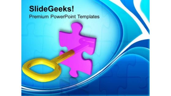 Key To Puzzle Business Concept Success PowerPoint Templates Ppt Backgrounds For Slides 0313