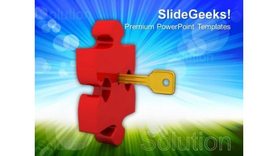 Key To Puzzle Security PowerPoint Templates And PowerPoint Themes 0612