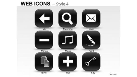 Key Web Icons PowerPoint Slides And Ppt Clipart