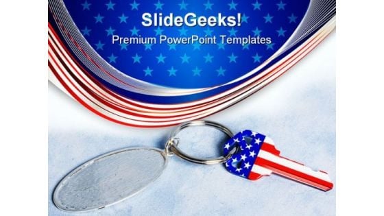 Key With Chain Americana PowerPoint Themes And PowerPoint Slides 0511