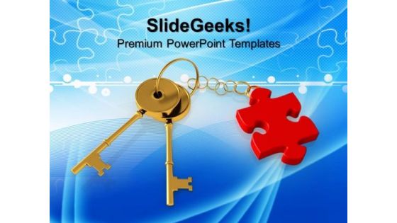 Key With Puzzle Piece Finance PowerPoint Templates And PowerPoint Themes 1012