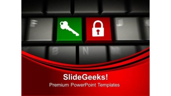 Keyboard Symbol With Key Security PowerPoint Templates And PowerPoint Themes 0912