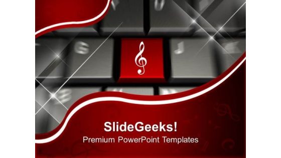 Keyboard Symbol With Music Key Internet PowerPoint Templates And PowerPoint Themes 0912