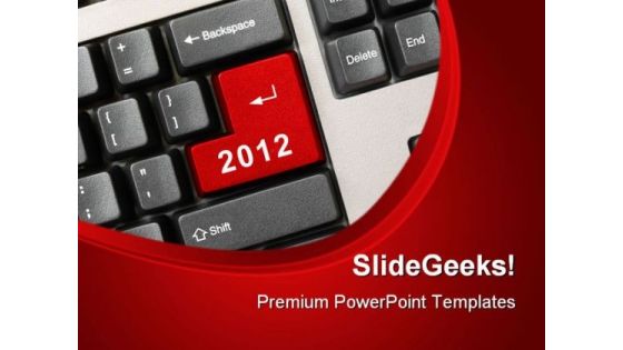 Keyboard With 2012 Computer PowerPoint Templates And PowerPoint Backgrounds 1011