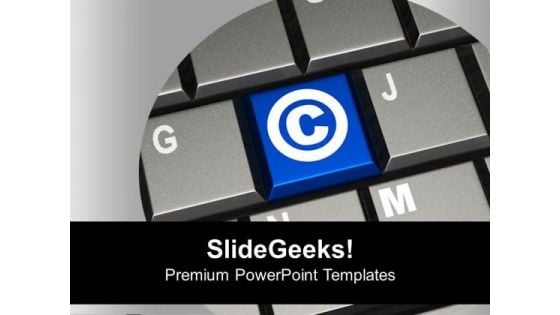 Keyboard With Copyright Symbol PowerPoint Templates Ppt Backgrounds For Slides 0213