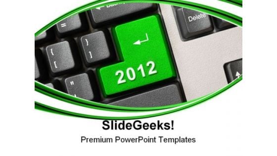 Keyboard With New Year Computer PowerPoint Templates And PowerPoint Backgrounds 1011