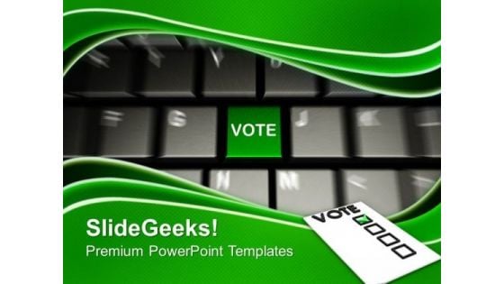 Keyboard With Vote Button Internet PowerPoint Templates And PowerPoint Themes 1012