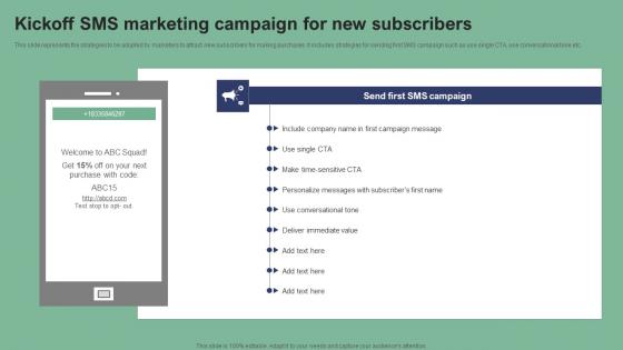 Kickoff SMS Marketing Campaign For New Text Message Marketing Strategies Download Pdf