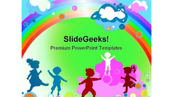Kids And Rainbow Entertainment PowerPoint Themes And PowerPoint Slides 0511