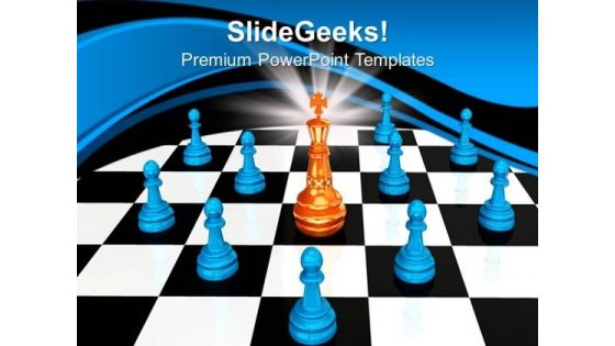 King Chess Pieces Success PowerPoint Templates And PowerPoint Themes 0812