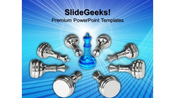 King Chess Pieces Teamwork PowerPoint Templates And PowerPoint Themes 0812